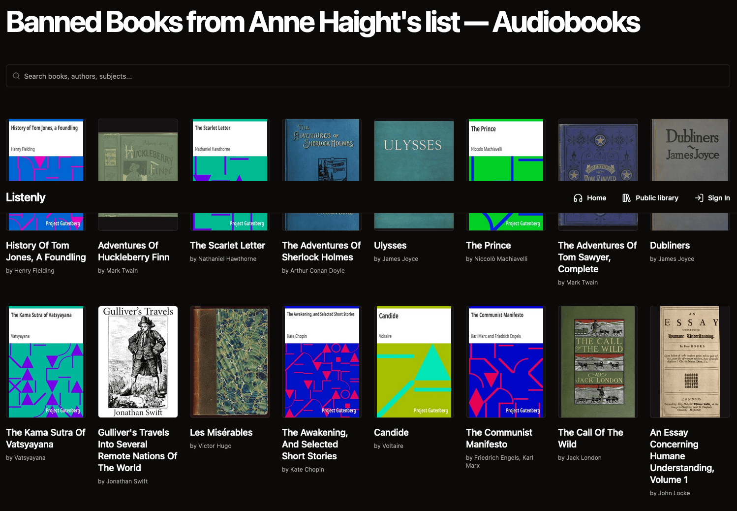 Hear This: Get Free Audiobooks of 70,000+ Public Domain Titles on Listenly