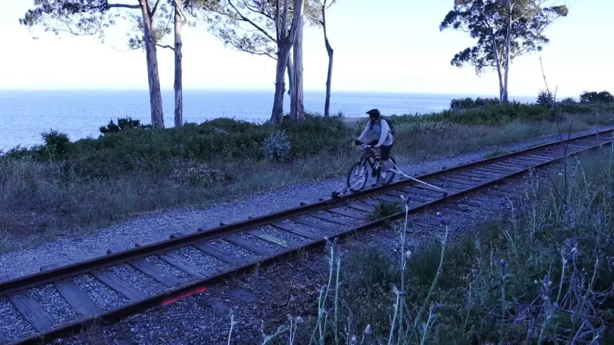 Woah! Look at this Rail Bike with Folding Outriggers