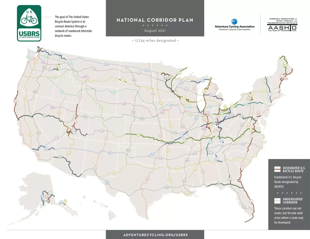 U.S. Bicycle Route System Adds 2,903 Miles of New Routes in 5 States