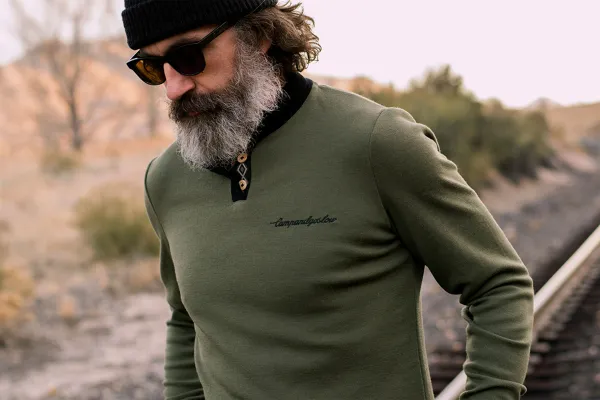 Introducing the Camp And Go Slow Henley Riding Shirt: Sustainable and Stylish Apparel for Cyclists